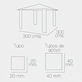 PERGOLA PAPILLON 3X3 METROS FALESIA