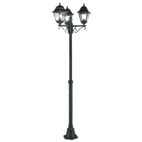FAROL JARDIN EXTENSIBLE CON COLUMNA 3 FAROLES 2 METROS NEGRO