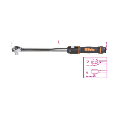 LLAVE DINAMOMETRICA BETA DE RESORTE CON CARRACA REVERSIBLE PARA APRIETE DEXTROGIRO DE 40 A 200 NM.