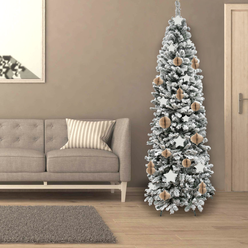 ARBOL DE NAVIDAD SLIM NEVADO (ESTRECHO) 240 CM. 1217 RAMAS PVC ARBOL DE NAVIDAD SLIM NEVADO (ESTRECHO) 240 CM. 1217 RAMAS PVC