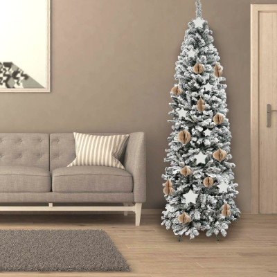 ARBOL DE NAVIDAD SLIM NEVADO (ESTRECHO) 240 CM. 1217 RAMAS PVC