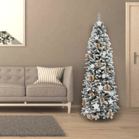 ARBOL DE NAVIDAD SLIM NEVADO (ESTRECHO) 180 CM. 653 RAMAS PVC
