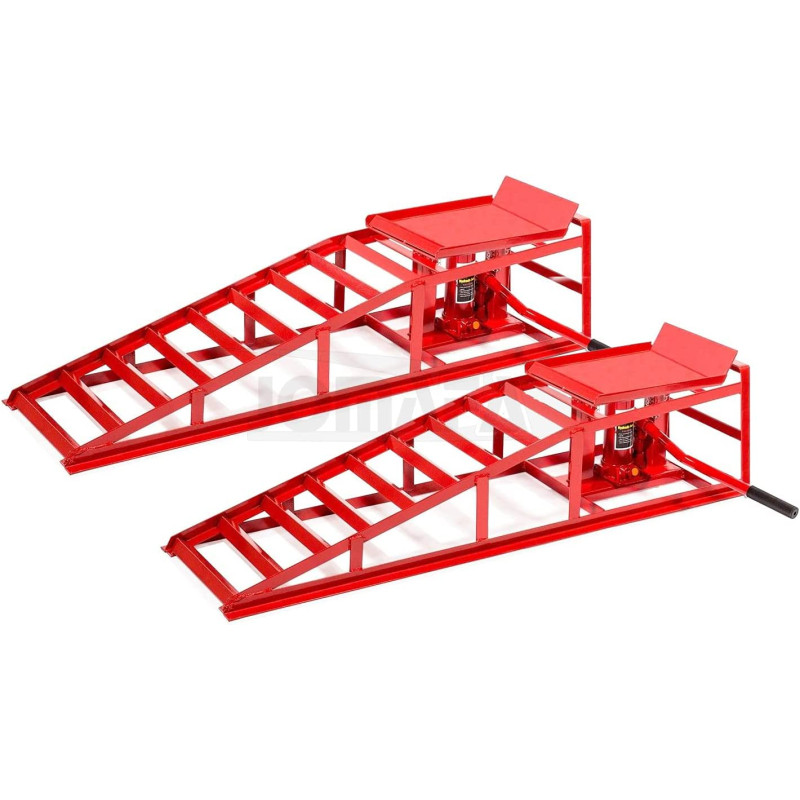 JUEGO RAMPAS PARA COCHE CON GATO HIDRAULICO PARA ELEVACION PORTATILES, 2 000kg.