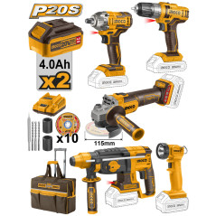 PACK DE 5 MAQUINAS DE BATERIA 20 V. INGCO MOTOR BRUSHLESS
