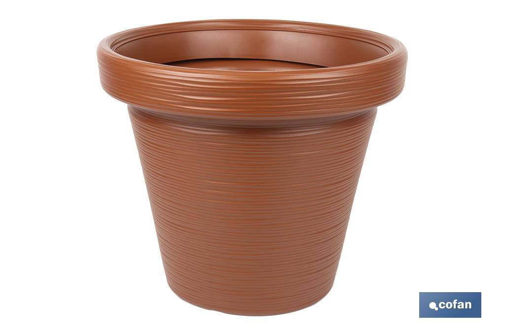MACETA RAYADA COLOR TERRACOTA PE Ø 460 X 400 MM 37,3 L