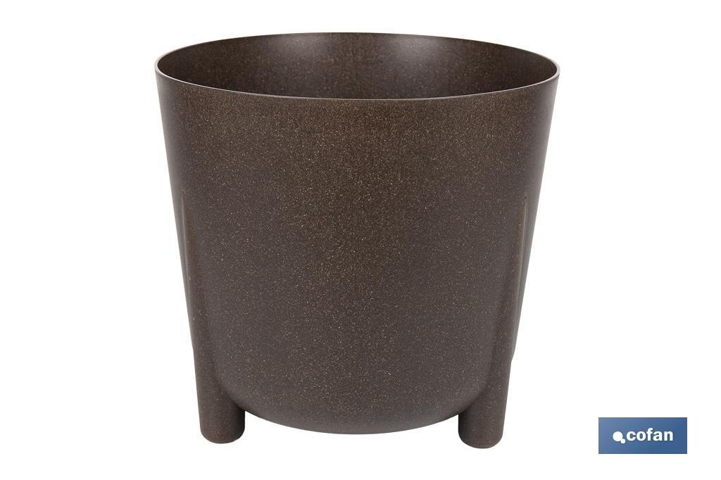 MACETA CON PATAS Y FILTRO DE DRENAJE COLOR CAFÉ WPC Ø 183 X 180 MM 3,3 L VENTA UNITARIA