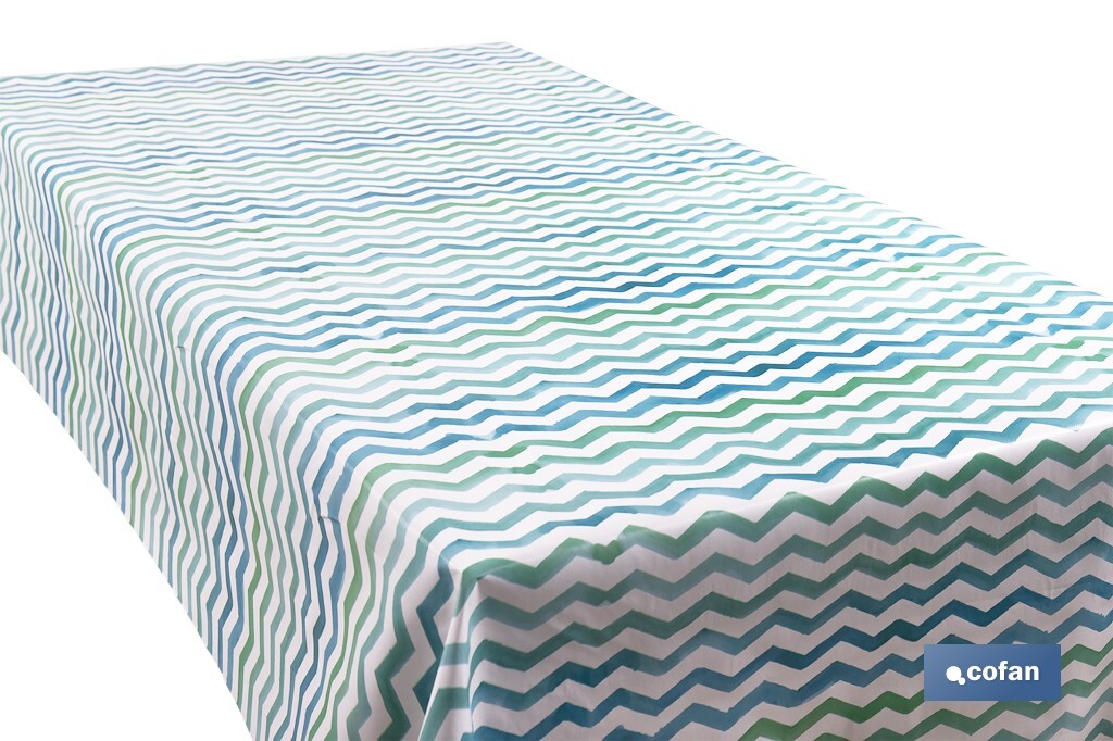 ROLLO MANTEL ANTIMANCHAS 1,40 x 25m 50% ALG/50% PVC.RAYADO (PACK: 1 UDS)