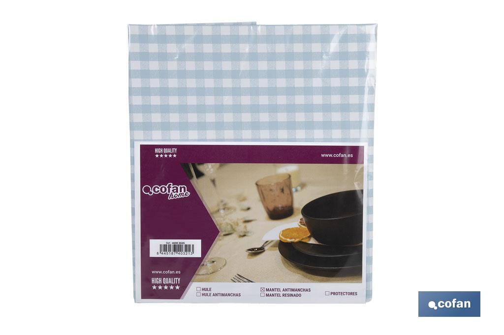 MANTEL ANTIMANCHAS CUADROS AZULES 1,40 X 2,00 (PACK: 1 UDS)