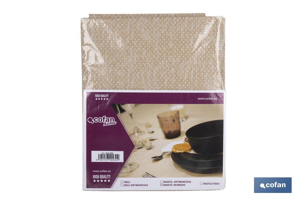 MANTEL ANTIMANCHAS RESINADO TEXTURA BEIGE  1,40 X 3,00M (PACK: 1 UDS)