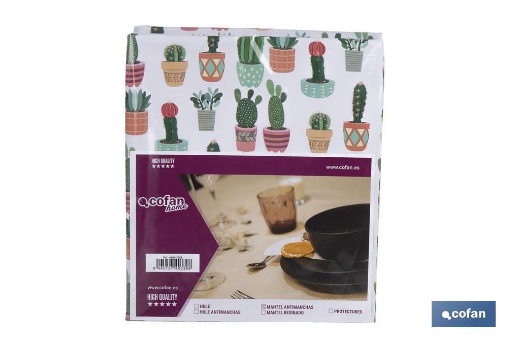 MANTEL ANTIMANCHAS CACTUS  1,40 X 2,50