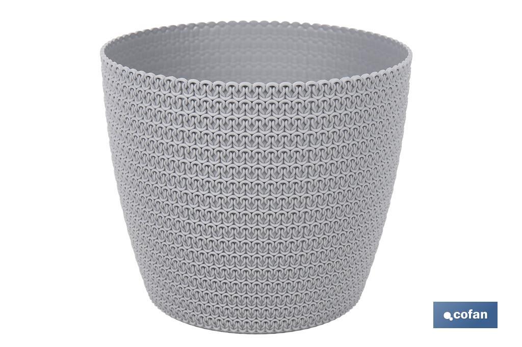 MACETA O MACETERO TRENZADA COLOR GRIS CLARO PP Ø 107 X 89 MM 0,5 L VENTA UNITARIA