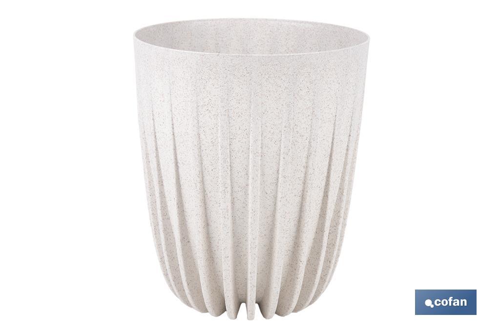 MACETA CON FILTRO DE DRENAJE A RAYAS COLOR BLANCO WPC Ø 145 X 172 MM 1,5 L VENTA UNITARIA